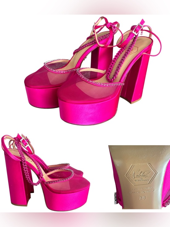 Nalebe Shoes - Nalebe Stellar Satin Platform Sandals